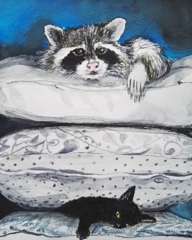 Подушки. Акварель 30×40 см — 30×40 см
