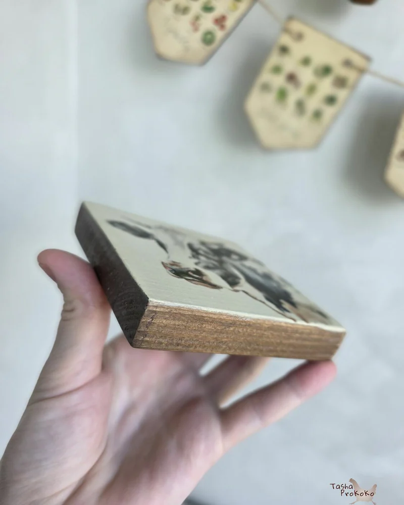 Мини-панно на дереве 10×10 см «Ферма» — Ферма