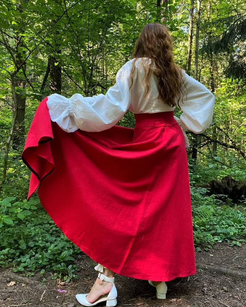 Двуликая юбка из крапивы — Красная, S–M