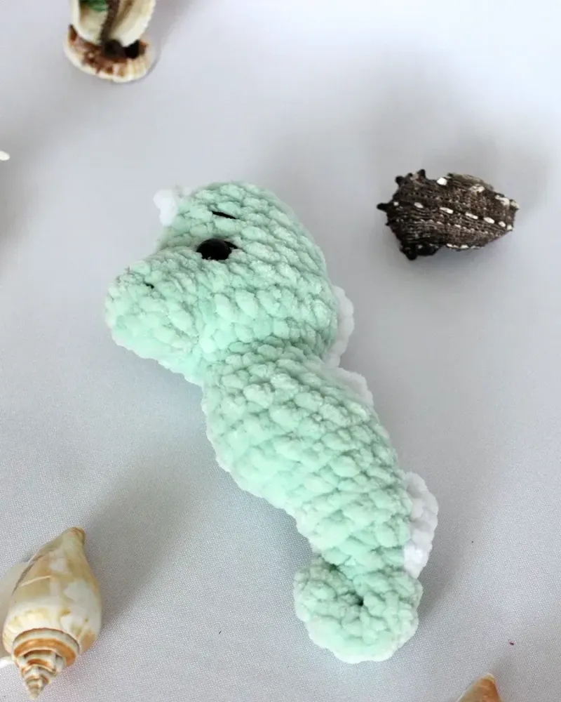 Мягкая вязаная игрушка «Морской конёк», зеленый — Зеленый
