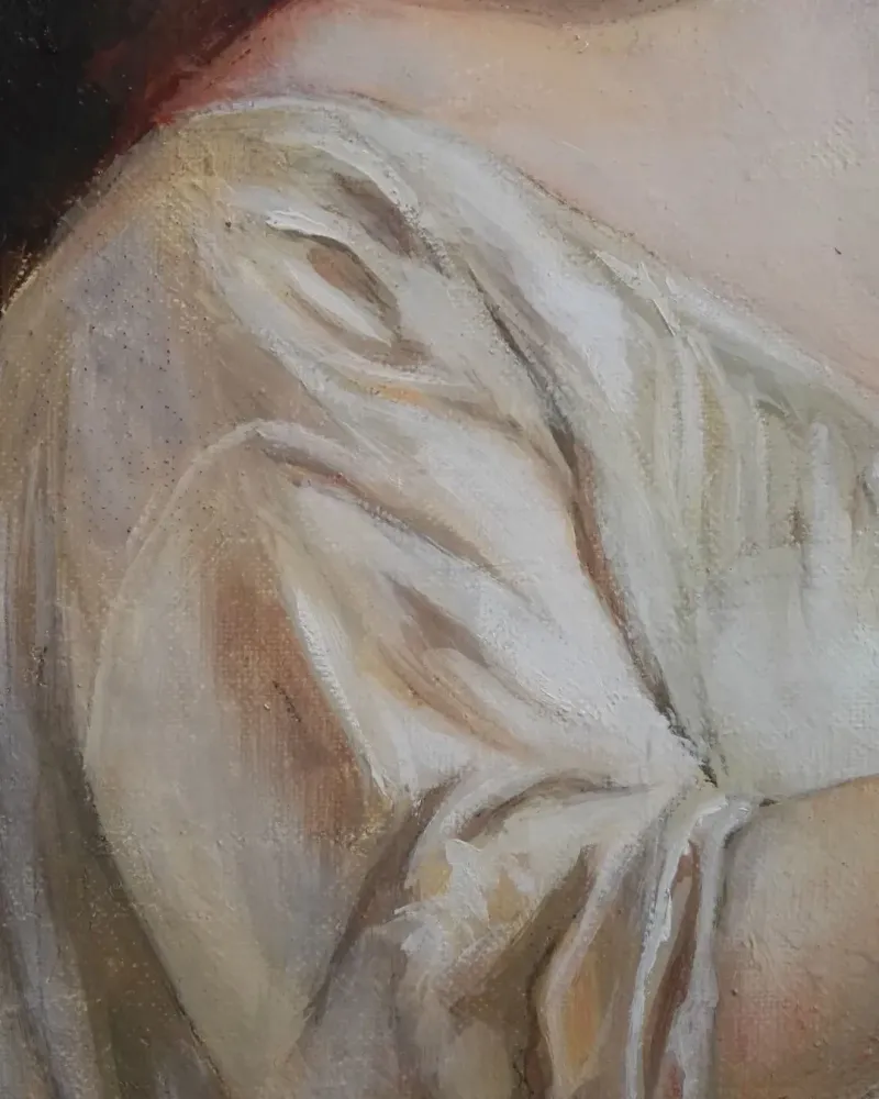 Девочка с книгой. Картина маслом 30×35 см — 30×35 см
