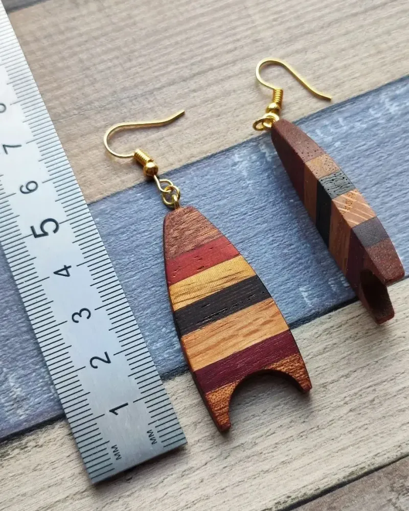 Серьги из комбинации ценных пород дерева (5 разных)