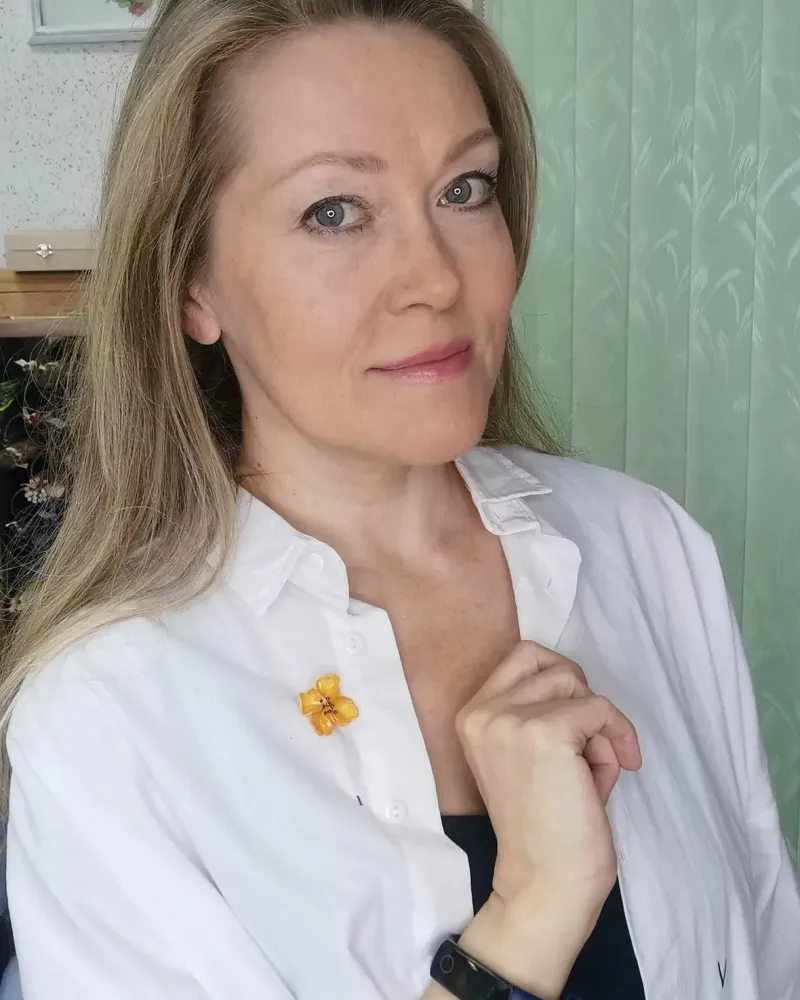 Брошь-игла «Цветок», оранжевая — Основной