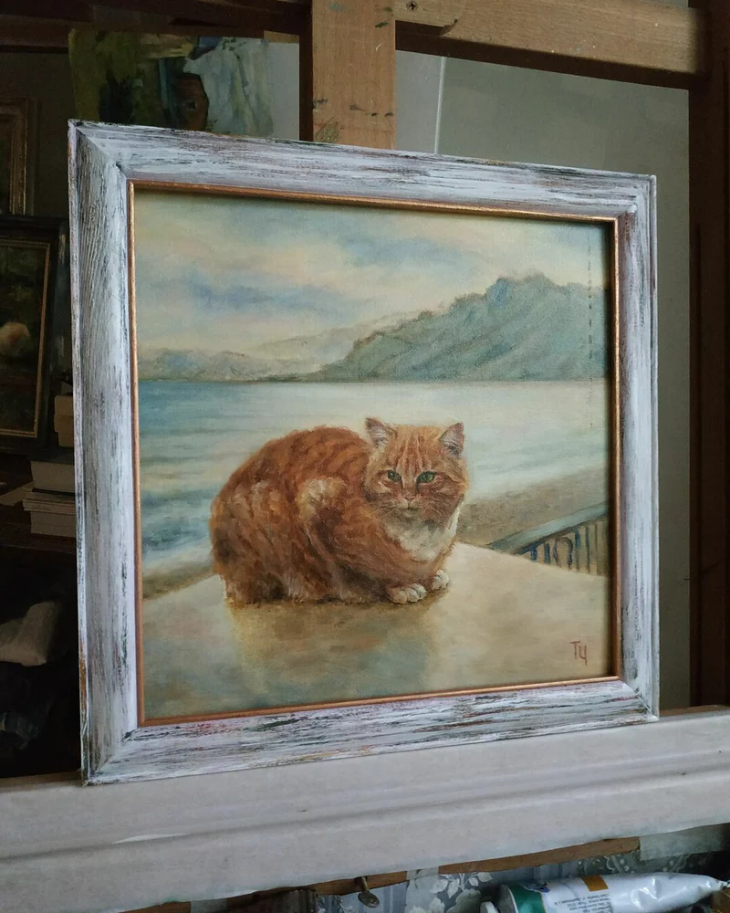 Морской кот. Картина маслом. 30х30 см