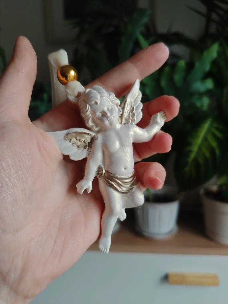 Ангел из гипса ручной работы / Елочная игрушка