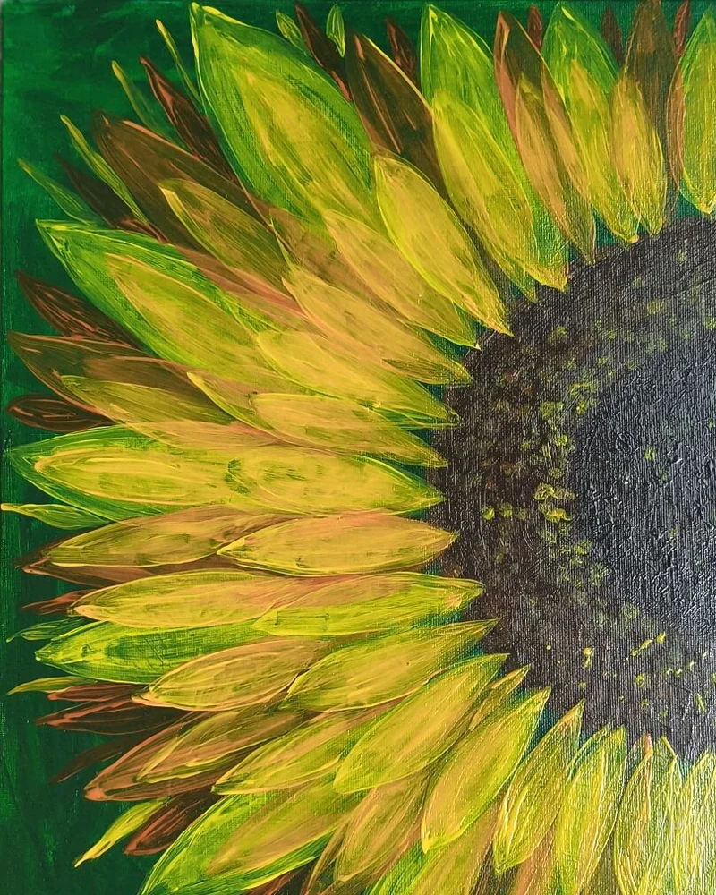 Картина «Подсолнух», акрил, 30×40 см — 30×40 см
