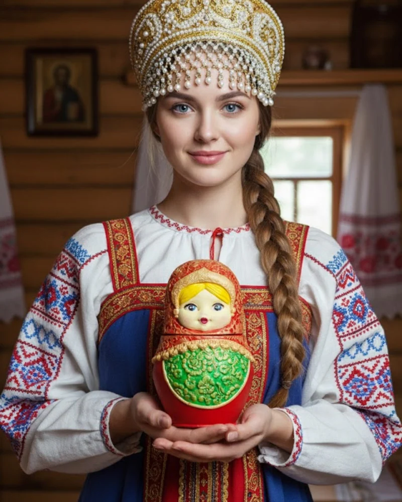 Кашпо из гипса "Матрёшка"