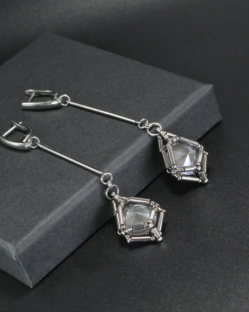 Стильные серьги «Lacquer Dark Grey» — Основной
