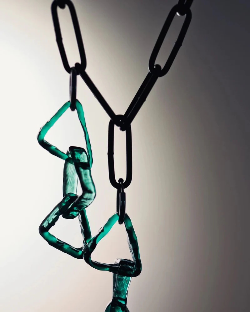 Серьги из стекла Бирюзовые сталактиты