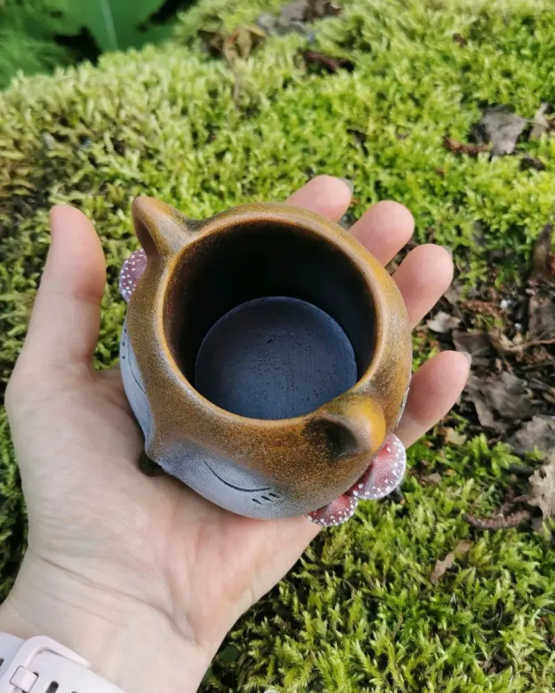Лисичка с мухоморами, мини-кашпо