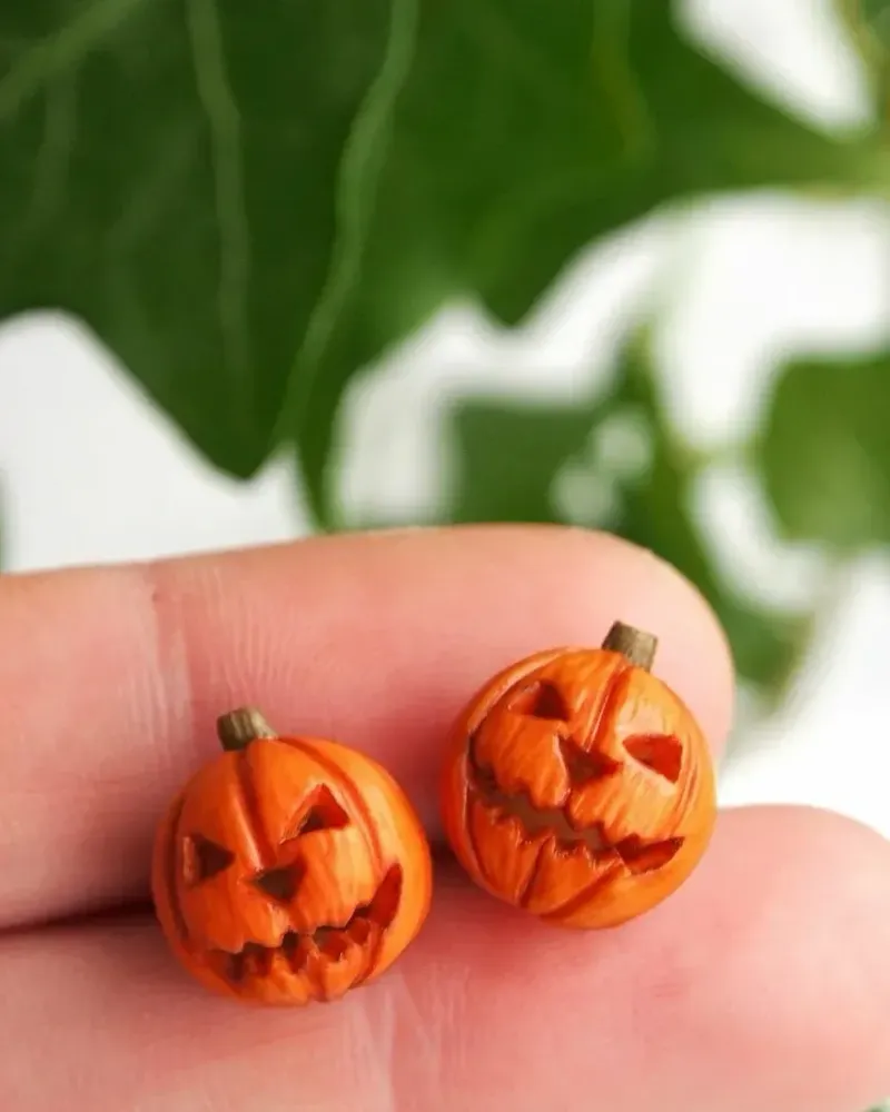 Серьги-гвоздики Jack-o’-lantern