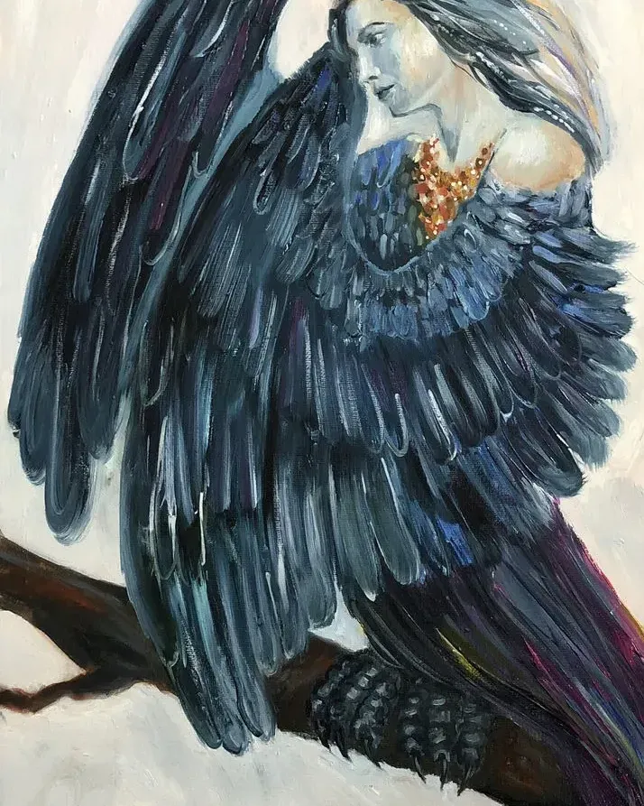 Сирин. Картина маслом 30×60 см — 30×60 см