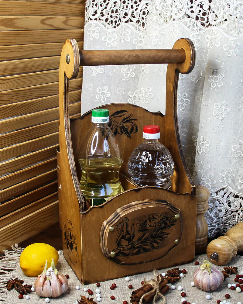 Короб/корзина для бутылок масла «Оливковый рай» — Основной