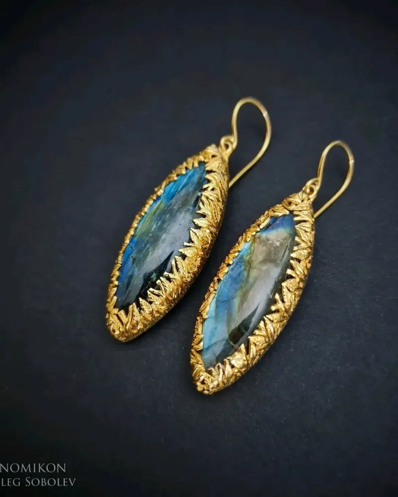Серьги "Лес" с лабрадором — Основной