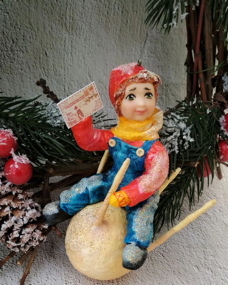 Ёлочная игрушка из ваты