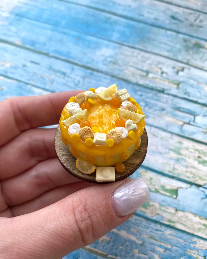 Кукольный Миниатюрный Торт «Лимонное настроение 🍋»