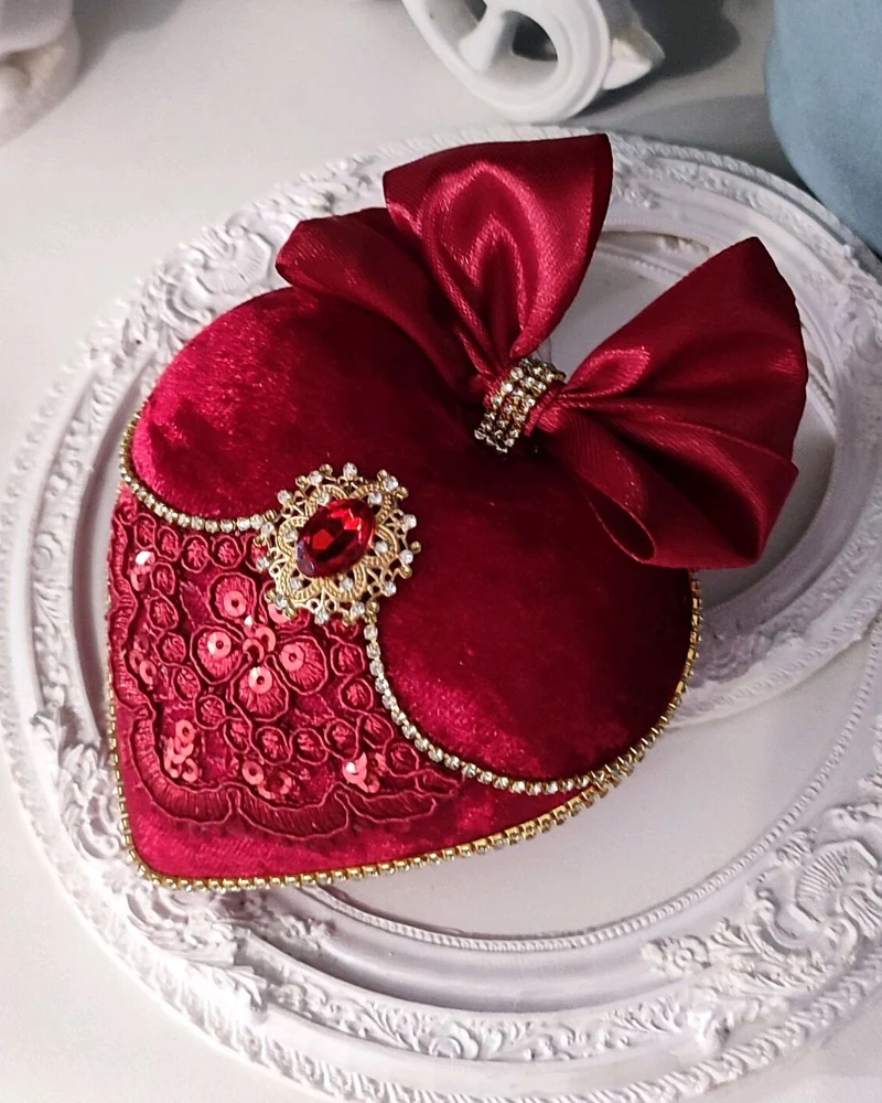 Ёлочная игрушка "Сердце", цвет красный