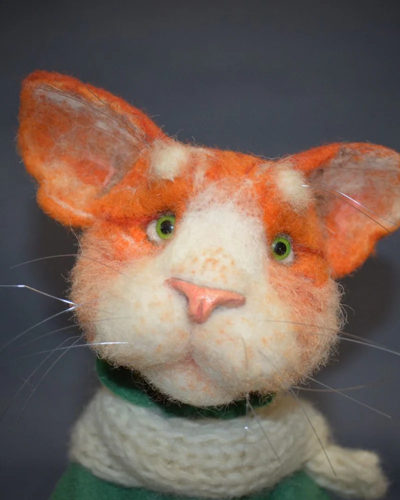 Кот Джем. Войлочная игрушка. Игрушка из шерсти