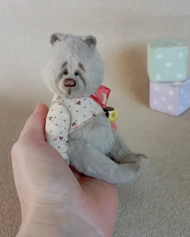 Мишка Тедди Малыш, серый, 15 см