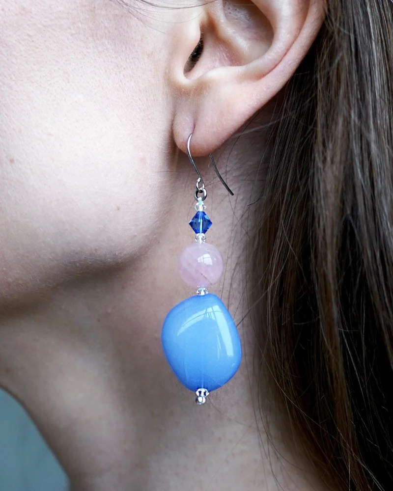Серьги с розовым кварцем — Серьги с розовым кварцем
