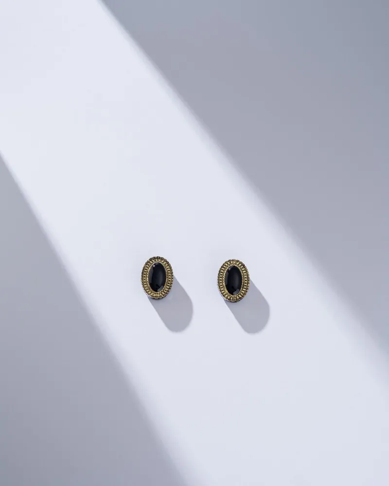 ECLAT ÉCLIPSE — серьги винтажные овальные — Золотой