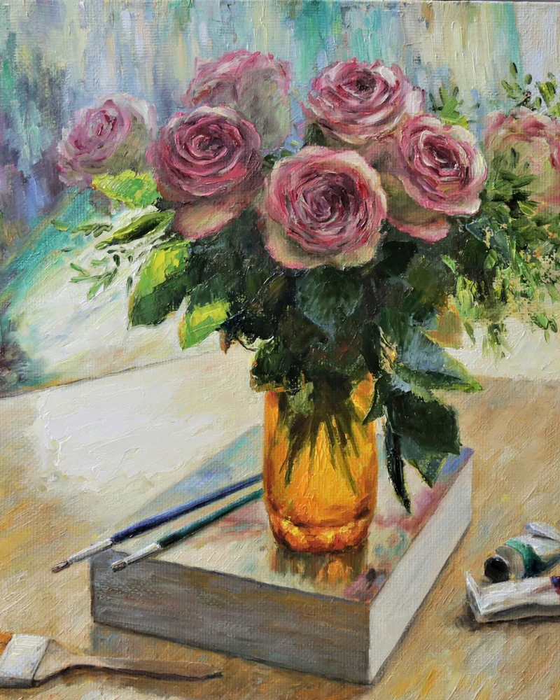Солнечное утро в мастерской. Холст, масло. 2019