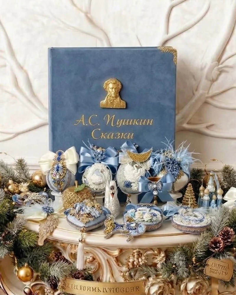 Набор ёлочных игрушек «Сказки Пушкина» в коробке-книге — Основной