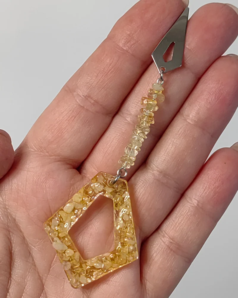 Длинные серьги из цитрина — Серьги из цитрина