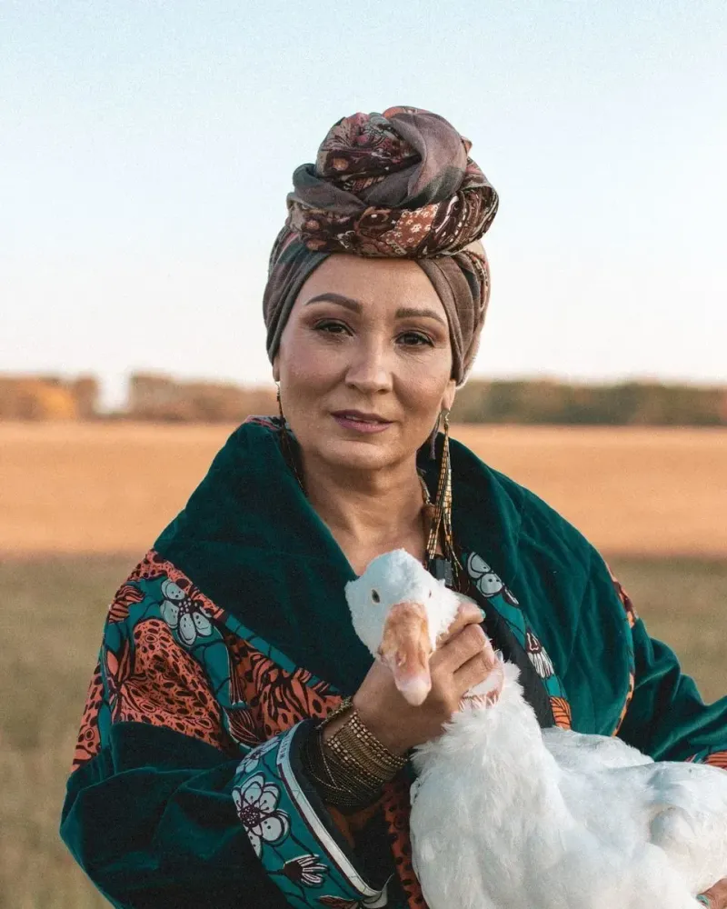 Стеганое пальто из африканского хлопка «Клубничное» — Основной