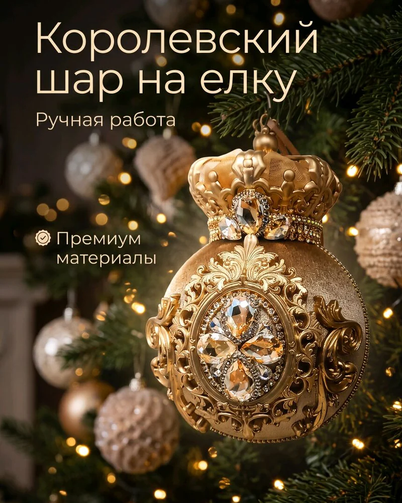 Елочные шары Королевские золотой ёлочные игрушки