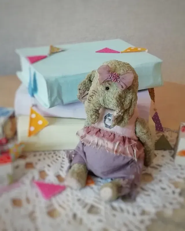 Слонёнок Тедди Дженни, мятный, 19 см