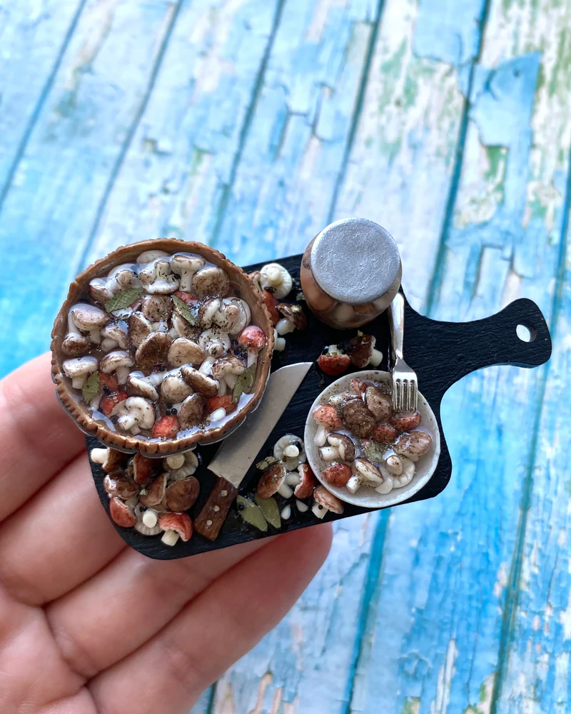 Кукольная Миниатюра «Соленые грибочки 🍄🟫»