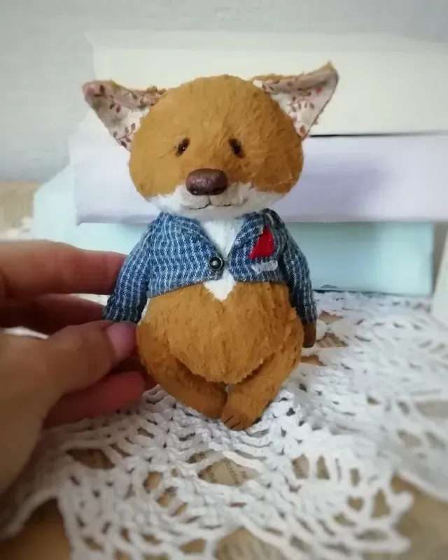 Лисёнок Тедди Байрон, рыжий, 12 см