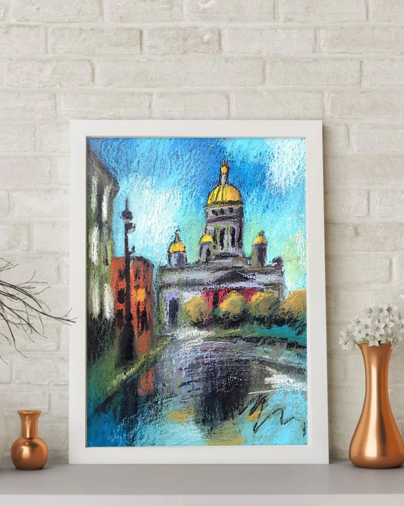 Картина "Исаакий" масл.пастель, А4