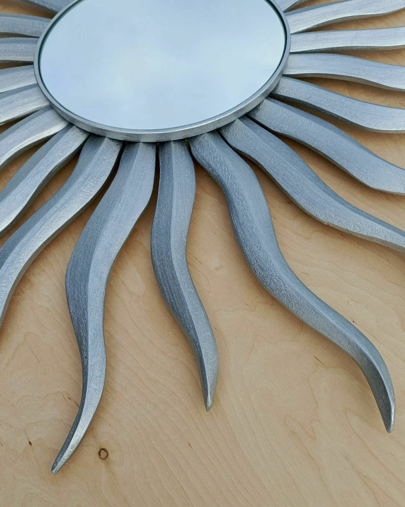 Зеркало-солнце Soleil 114×125 см — Серебро матовое