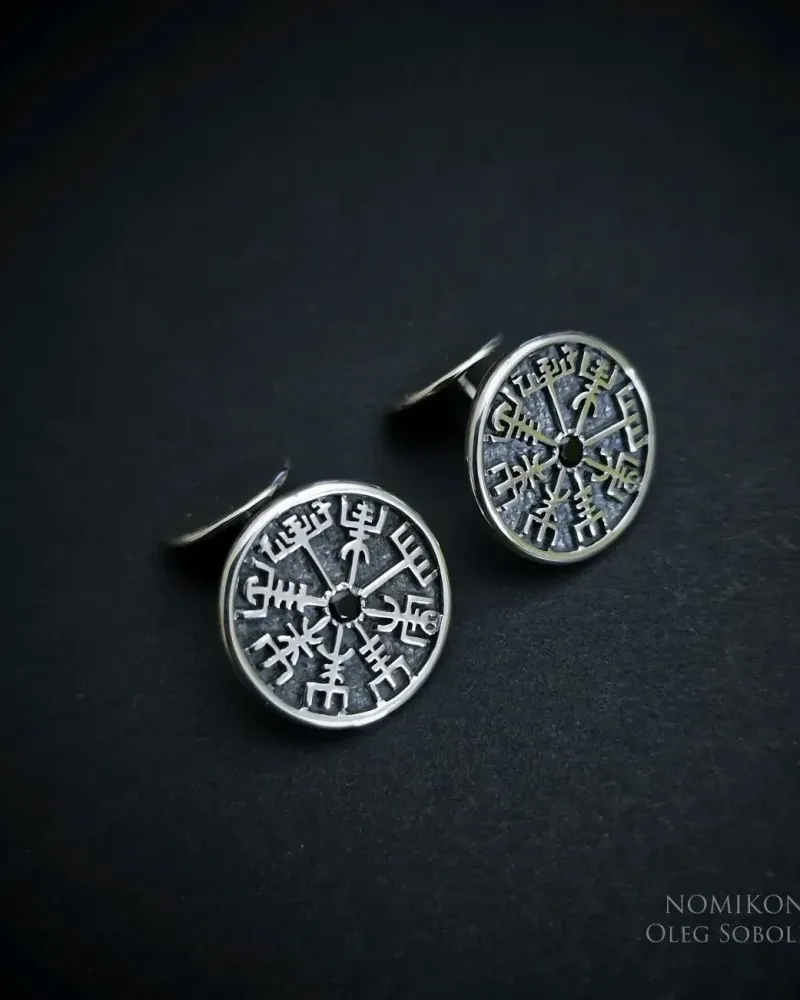 Запонки Vegvisir (Рунический компас) — Основной