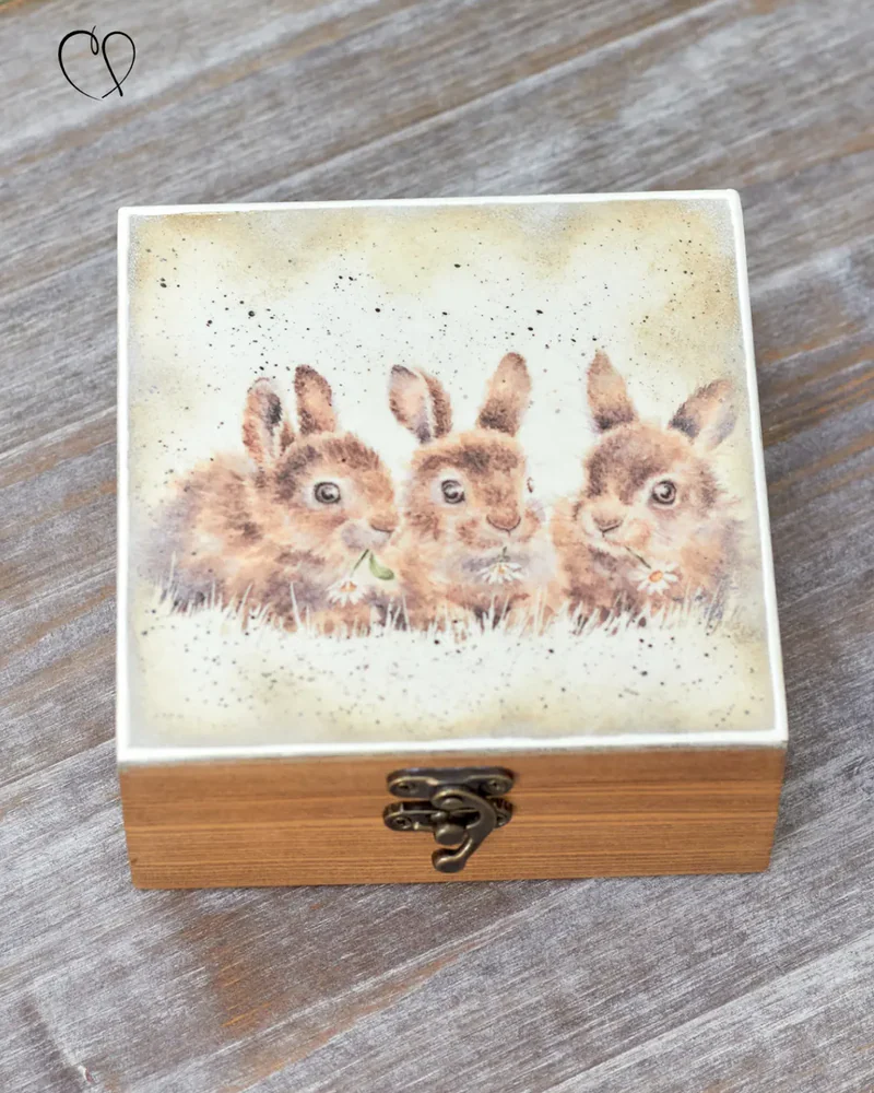 Шкатулка деревянная с рисунком, 14 × 14 × 7 см — Рисунок 04