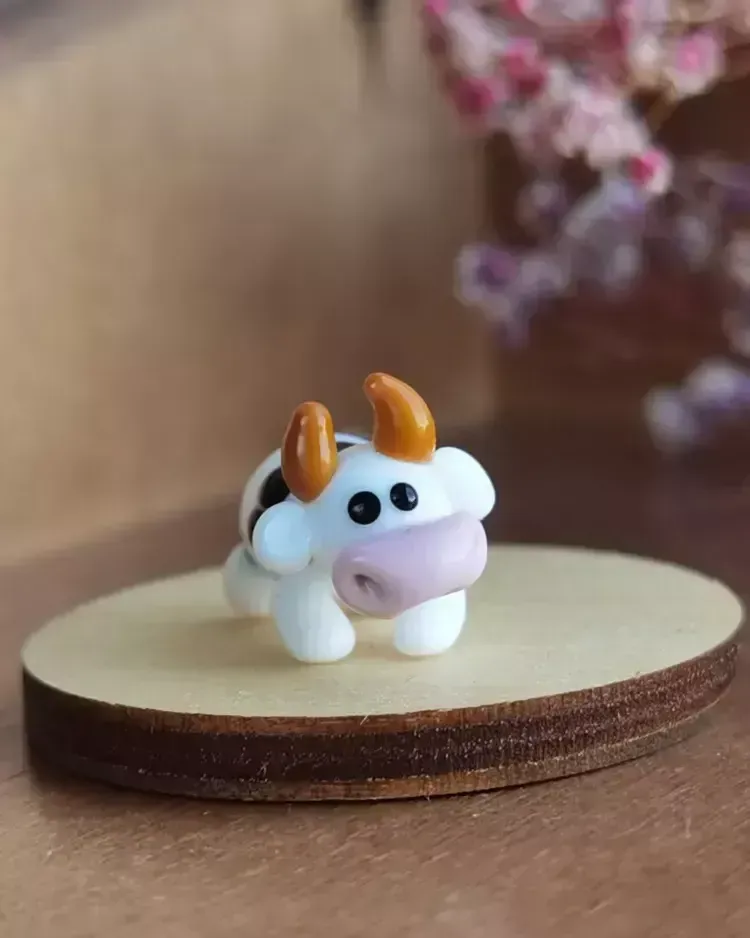 Стеклянная фигурка «Корова» №1 — Высота 15 мм