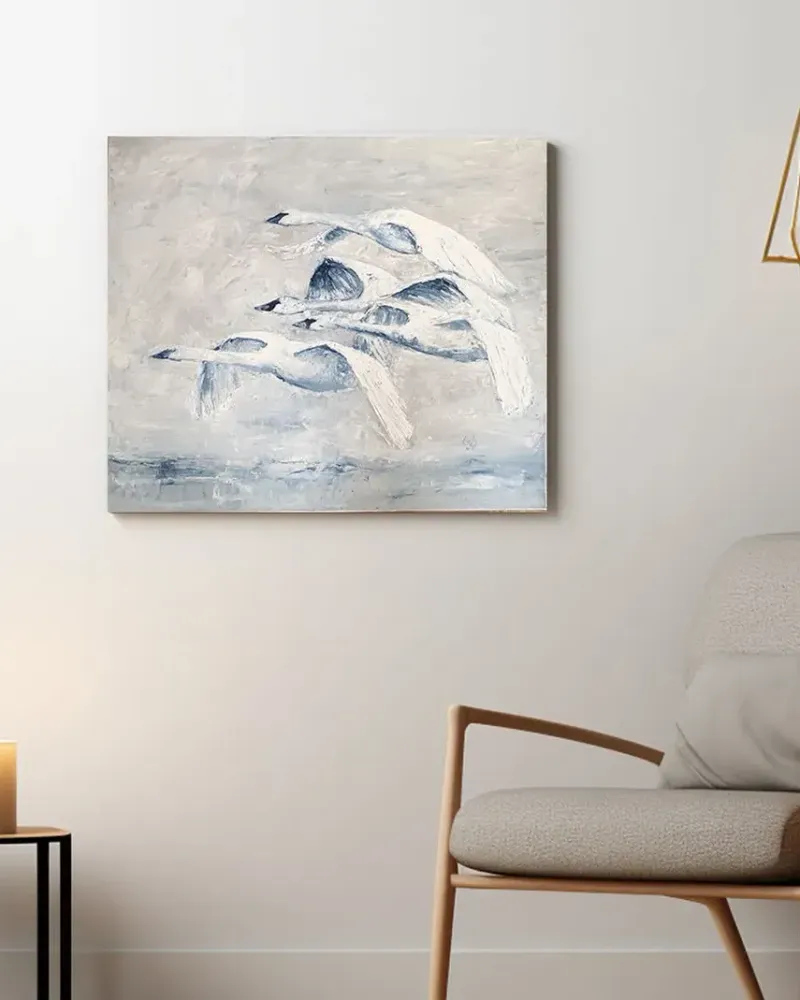 Лебеди. Картина маслом 60×70 см — 60×70 см