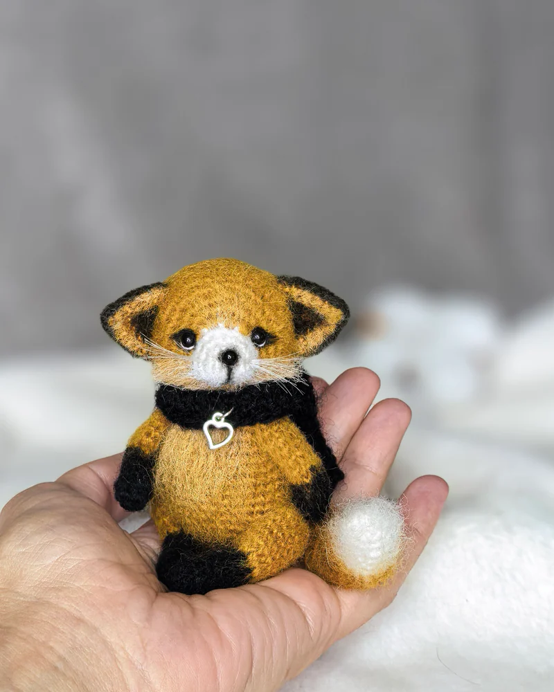 Лисенок вязаная игрушка — Маленький