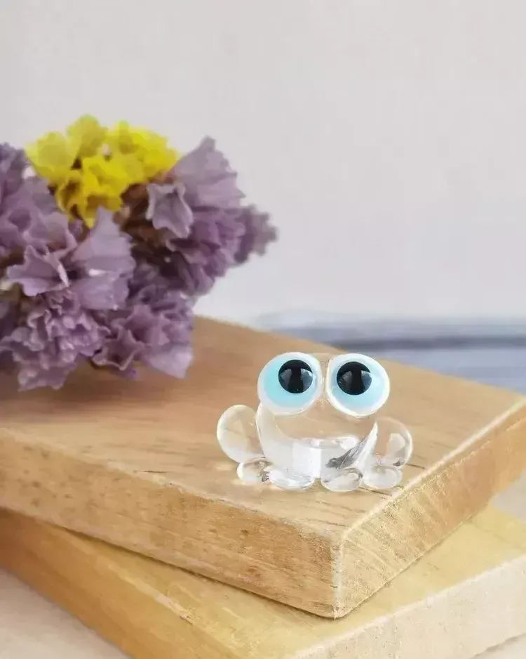 Стеклянная фигурка «Лягушка денежная» — Прозрачная