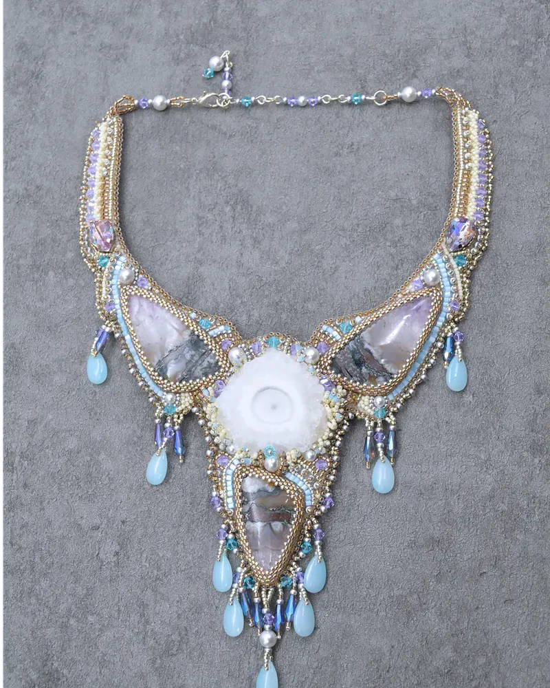 Авторское колье с аметистами и Swarovski
