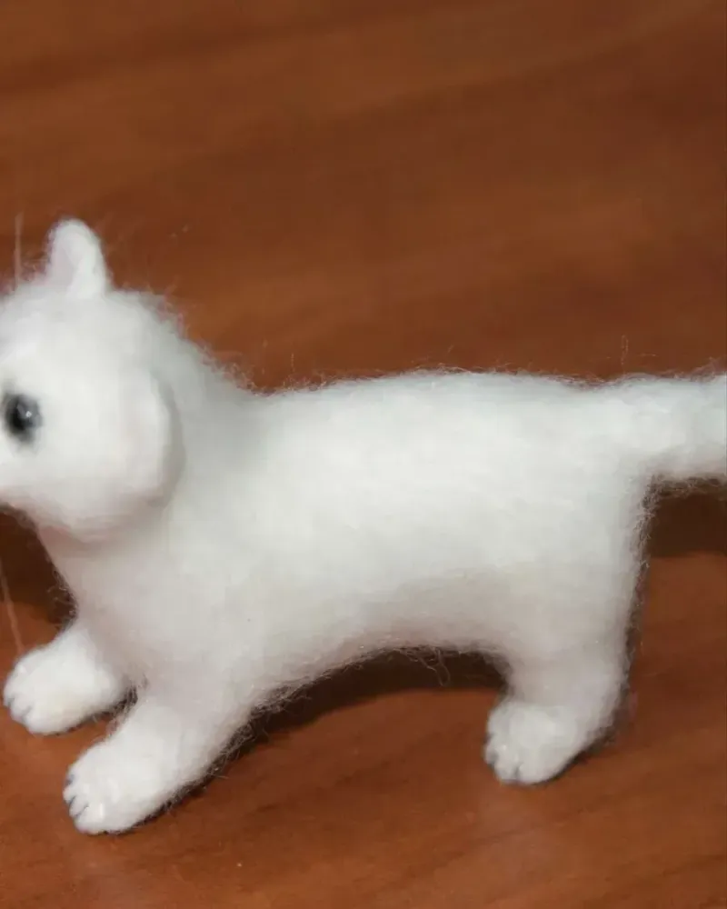 Горностай, игрушка из шерсти — Основной