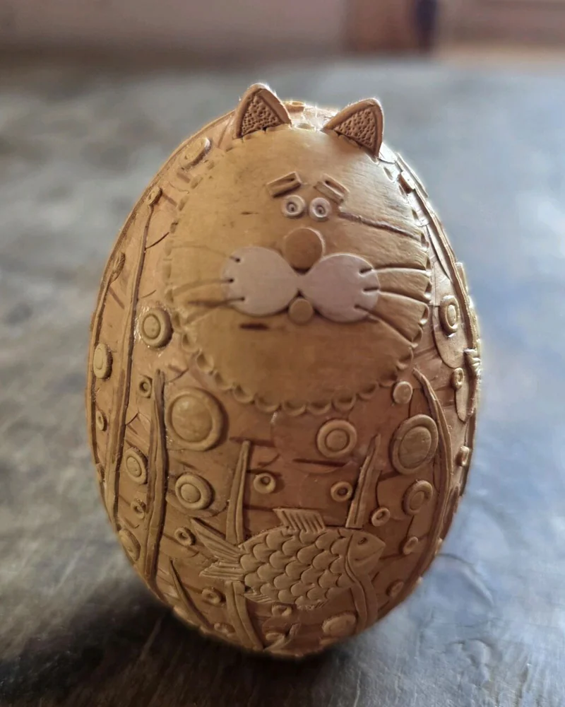 Кот-яйцо. Береста