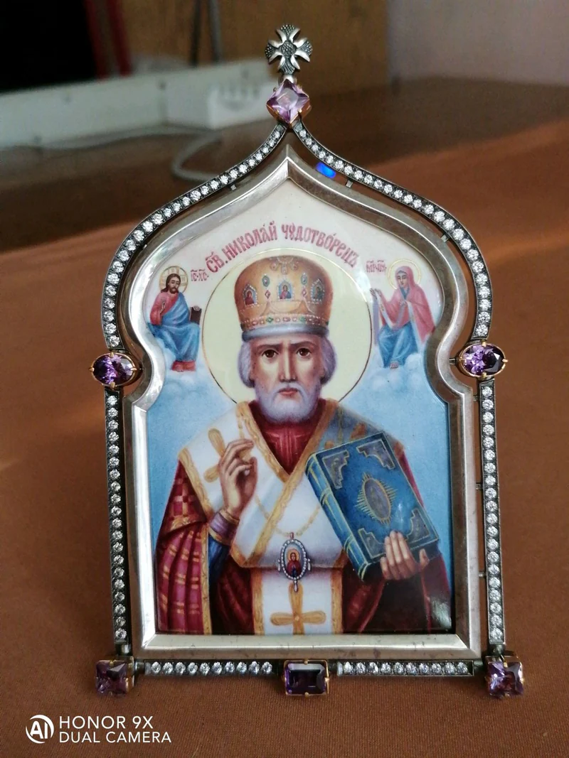 Икона св. Николай Чудотворец, настольная рамка