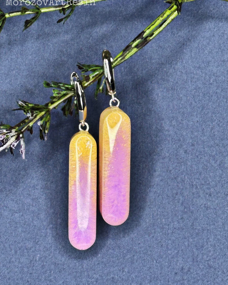Серьги из смолы Рассвет