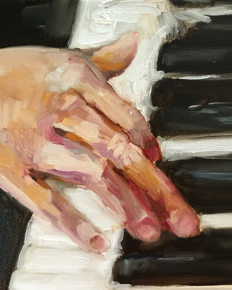 Пианист. Картина маслом 20×20 см — 20×20 см