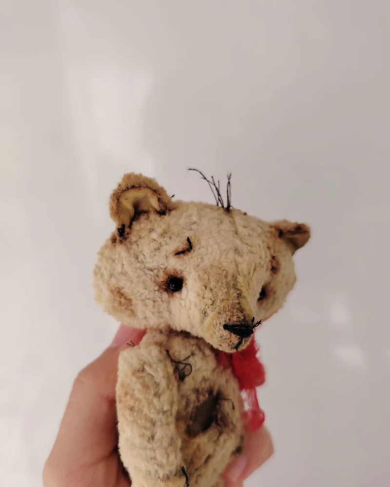 Коричневый мишка из винтажного плюша