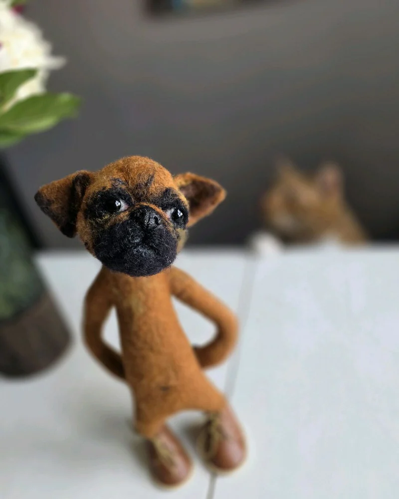 Пти-брабансон. Интерьерная игрушка из шерсти