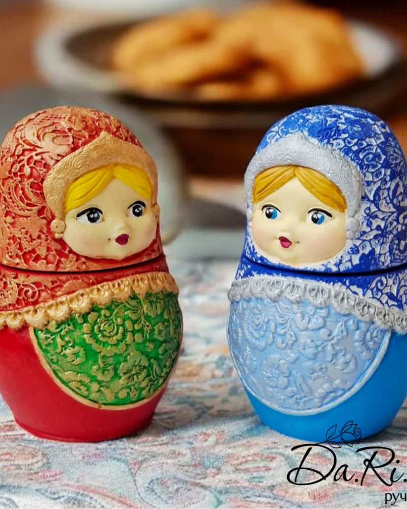 Кашпо из гипса "Матрёшка"